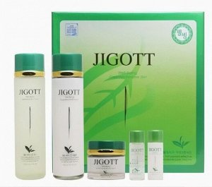 Набор для лица с экстрактом зеленого чая, Jigott Well-Being Green Tea Skin Care 3Set