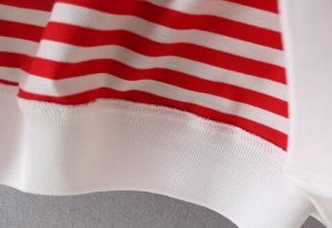 Футболка-поло трикотажная в полоску, розовый
