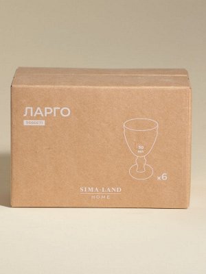 Рюмки SL Home «Ларго», 50 мл, 5x10.5 см, набор 6 шт., стекло, прозрачные