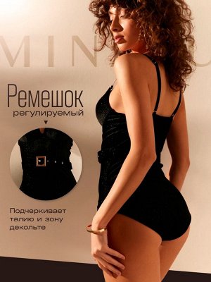 Купальник женский MINAKU бархатный, цвет чёрный