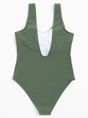 Купальник слитный Basic MINAKU, цвет зелёный