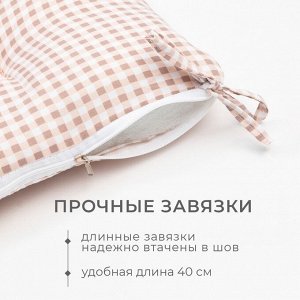 Подушка на стул Этель "Клеточка" 40х40 см, цв. бежевый, 100% полиэстер