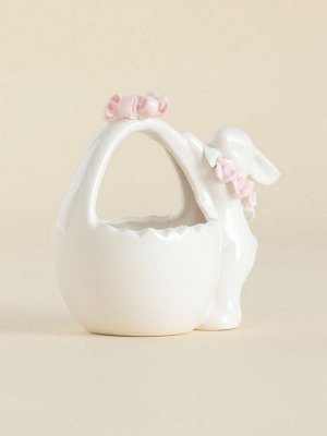 Конфетница SL Home «Лесные кролики», 12.5x8x12 см, фарфор, белая