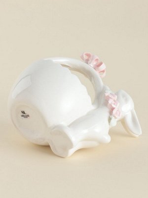 Конфетница SL Home «Лесные кролики», 12.5x8x12 см, фарфор, белая