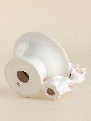 Конфетница SL Home «Лесные кролики», 160 мл, 18x15x13 см, фарфор, белая