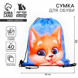 Мешок для обуви «Очаровательный щенок» (болоньевый материал) 43x33 см