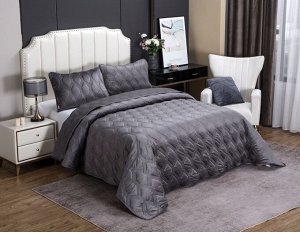 Стеганное покрывало Kendall (графит) 240х260см (1), 50х70см (2), шт