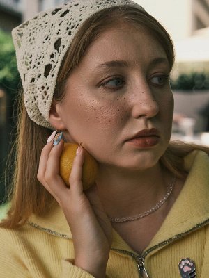Чокер из бисера «Хрусталь», белый в серебре, 36 см + 5 см доп, цепочка