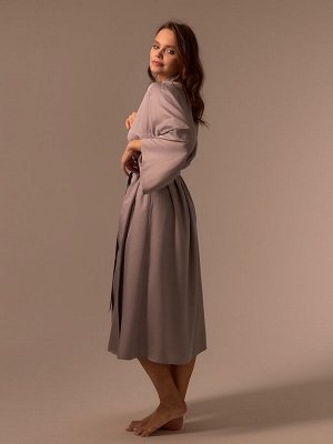 Халат женский SL HOME, модал, серо-бежевый