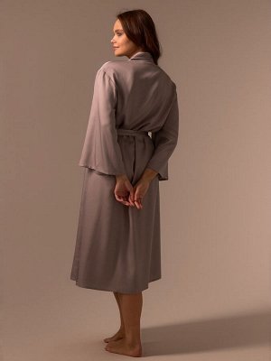 Халат женский SL HOME, модал, серо-бежевый