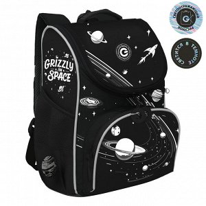 Ранец школьный GRIZZLY суперлегкий с анатомической спинкой, на ножках, с мешком для обуви, для мальчика