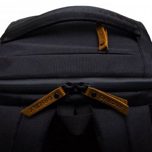 Большой молодежный рюкзак GRIZZLY с карманом для ноутбука 15", креплением для чемодана и потайным карманом, мужской