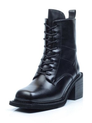 SE21W-2A BLACK Ботинки зимние женские (натуральная кожа, натуральный мех)