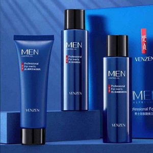 Venzen Набор 3 предмета мужской (пенка 80 гр + тоник 120 мл + лосьон 120 мл) для жирной кожи