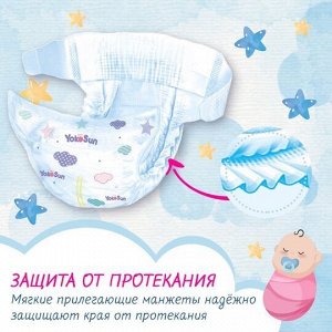 Детские одноразовые подгузники с маркировкой "YokoSun" размер NB (2-5 кг) 34 шт/8