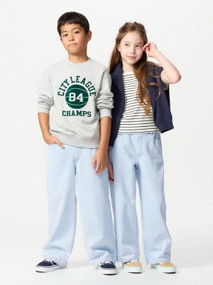 UNIQLO - широкие джинсы прямого кроя без молнии -  62 BLUE
