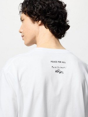 UNIQLO - футболка PEACE FOR ALL,  дизайн от Akamai - 00 WHITE