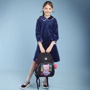 Рюкзак школьный GRIZZLY с карманом для ноутбука 13", анатомической спинкой, для девочки