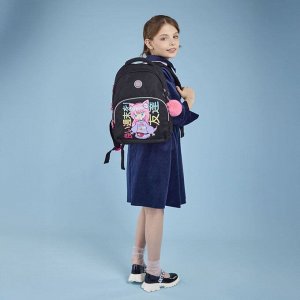 Рюкзак школьный GRIZZLY с карманом для ноутбука 13", анатомической спинкой, для девочки