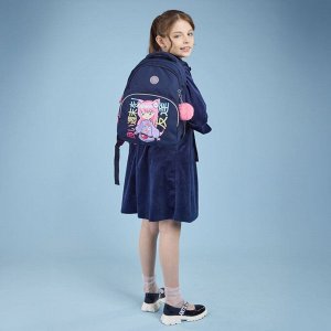 Рюкзак школьный GRIZZLY с карманом для ноутбука 13", анатомической спинкой, для девочки