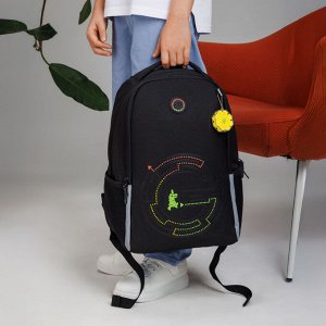 Рюкзак школьный GRIZZLY легкий с жесткой спинкой, двумя отделениями, для мальчика