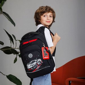Рюкзак школьный GRIZZLY с карманом для ноутбука 13", анатомической спинкой, для мальчика