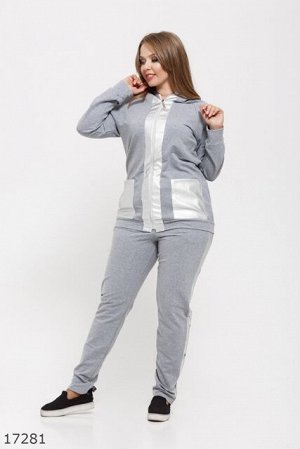 Женский костюм 17281 серый серебряный