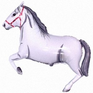 Фольга шар Лошадь белая 14"/35 см 1шт Испания