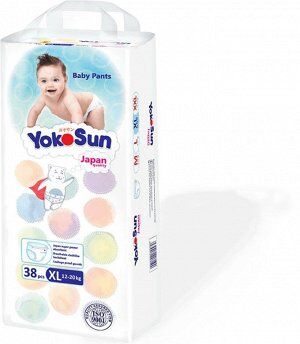 Детские одноразовые подгузники-трусики "YokoSun" размер XL (12-20 кг) 38 шт