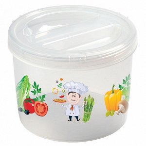 Банка, 1,2 л, с завичивающейся крышкой, пластик, цвет ассорти