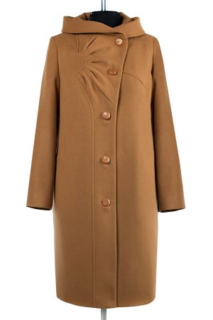 02-2260 Пальто женское утепленное Пальтовая ткань горчичный