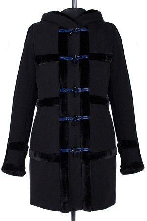 02-1481 Пальто женское утепленное Пальтовая ткань черный
