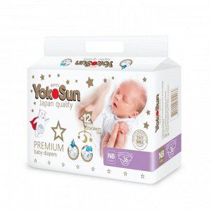 Детские подгузники PREMIUM YokoSun NB (0-5кг.) 36 шт.