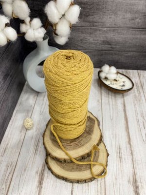 Шпагат хлопковый 5 мм Горчичный (1302) для макраме