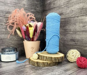 Шпагат хлопковый крученый для макраме 4мм Бирюзовый (0310)