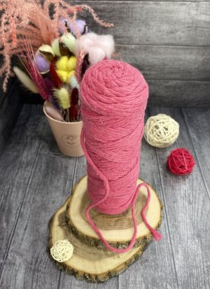 Шпагат хлопковый крученый для макраме 4мм Розовый (2127)