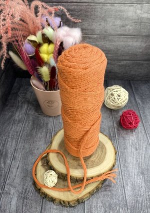 Шпагат хлопковый крученый для макраме 4мм Оранжевый (2135)