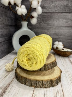 Шпагат хлопковый 5 мм Желтый (026И) для макраме