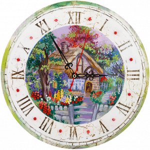 Набор для вышивания "PANNA" "Живая картина" JK-2107 "Часы с домиком" 25.5 х 25.5 см
