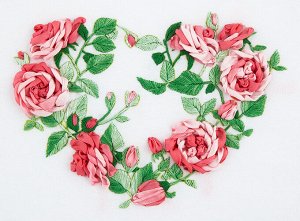 Набор для вышивания "PANNA" "Живая картина" JK-2114 "Сердце из роз" 14.5 х 10.5 см