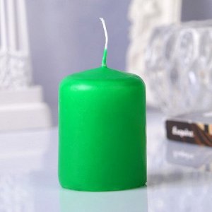 Свеча - цилиндр, 4х5см, зелёная