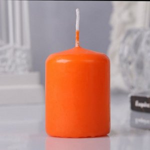 Свеча - цилиндр, 4х5см, оранжевая