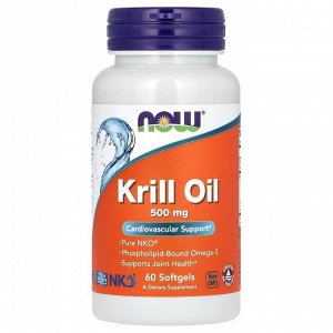 Омега 3 (Масло криля) NOW Krill Oil 500мг - 60 гел. капс