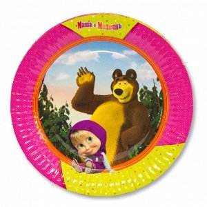 Тарелка бумага Маша и Медведь набор 6 шт 23 см