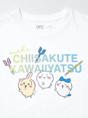 UNIQLO UT - хлопковая футболка с персонажами Nagano & Chiikawa - 00 WHITE