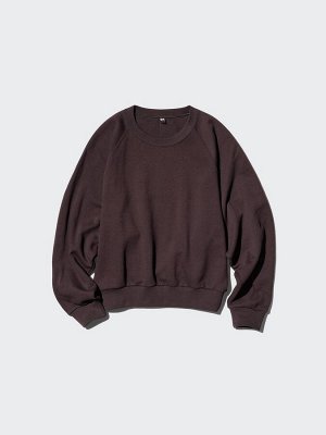 UNIQLO - укороченный свитшот с объемными рукавами - 01 OFFWHITE