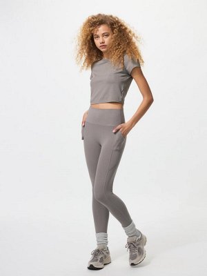 UNIQLO AIRism - мягкая укороченная футболка - 38 DARKBROWN