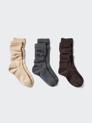 UNIQLO - женские носки со складками из смесового хлопка (3 пары) - 32 BEIGE