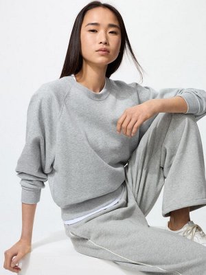 UNIQLO - укороченный свитшот с объемными рукавами - 03 GRAY