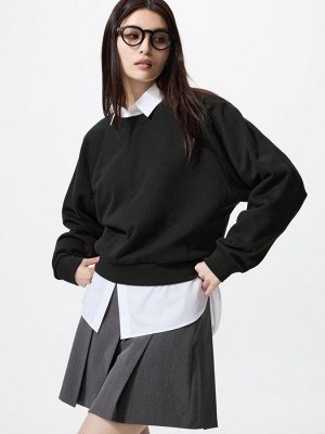 UNIQLO - укороченный свитшот с объемными рукавами - 09 BLACK